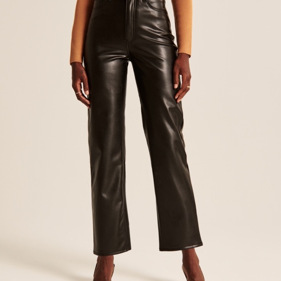 Abercrombie Leather Ankle Straight Pant - Picture 2 of 6